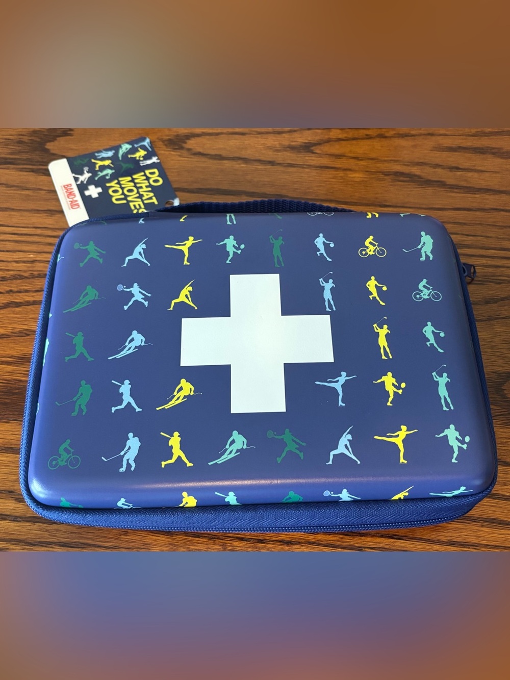 First Aid Kit Case - Navy Blue Sports Themed with White Cross